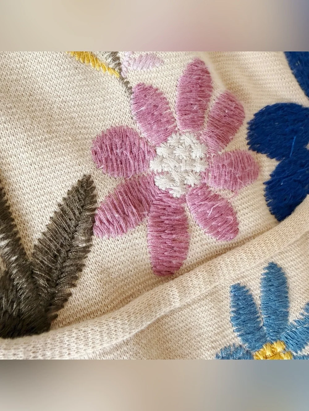Johnny Was BIYA Embroidered Cardigan Coat Boho Floral Jacket Beige Multicolor XL - Picture 14 of 14